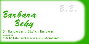 barbara beky business card